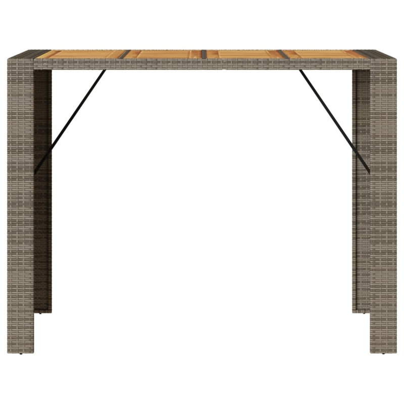 Vidaxl Garden Bar Table Grey, Gray, 43.3" H x 57.1" W x 31.5" D