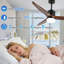 Ventilateur de plafond réversible à 3 pales 52 po avec télécommande et ensemble d'éclairage Cahal