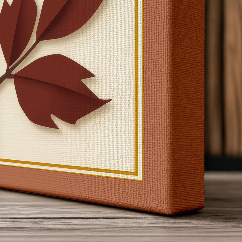 Autumn Branch Botanical - Wrapped Canvas, 24x16 - 61.0 x 40.6 cm, Terracotta Border