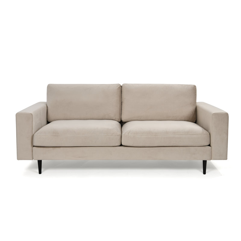 Airron 3 Seater Velvet Sofa, Light Beige