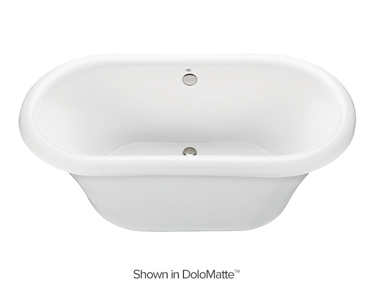 Melinda 4 Freestanding Soaker Tub - Matte, 65.5" L x 35.25" W x 23.5" H