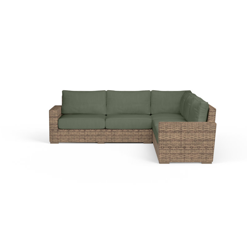 Havana Outdoor 5 - Seat Patio Sectional, Cast Sage Sunbrella®