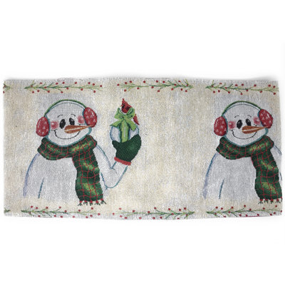Scruggs Geometric Cotton Blend Christmas Table Runner