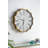 23.5x2.5x23.5" Vintage Roman Numeral Wall Clock with Gold Trim