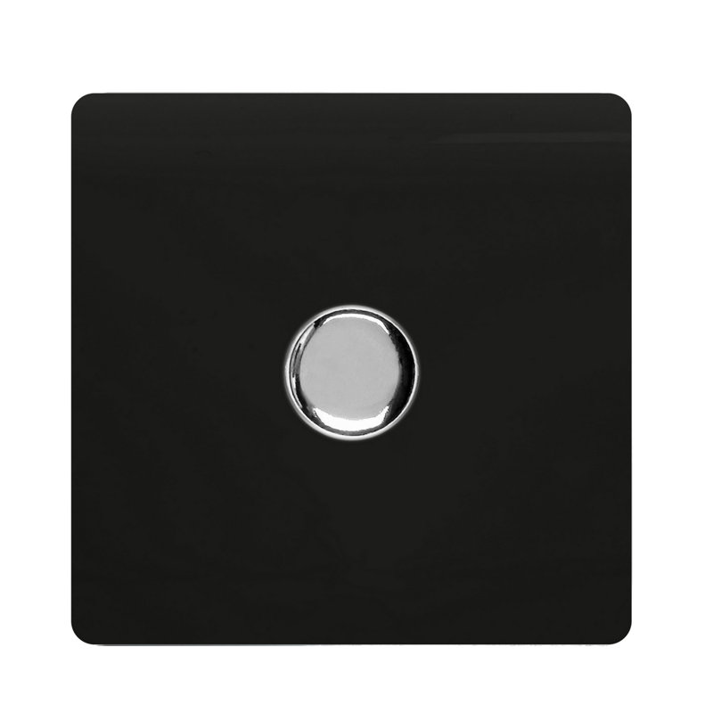 Wall Mounted Dimmer, Gloss Black/Chrome