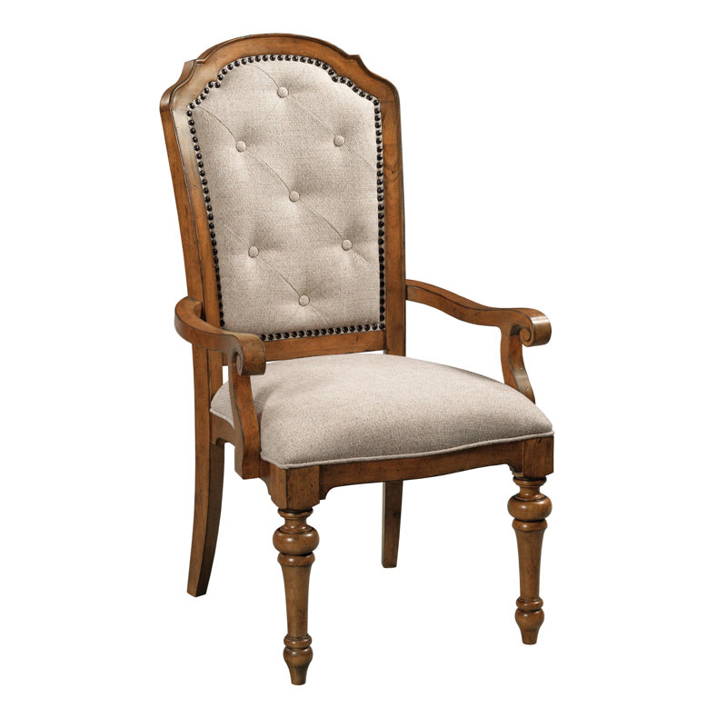 Fauteuil à accoudoirs brun / gris Marcoa King Louis