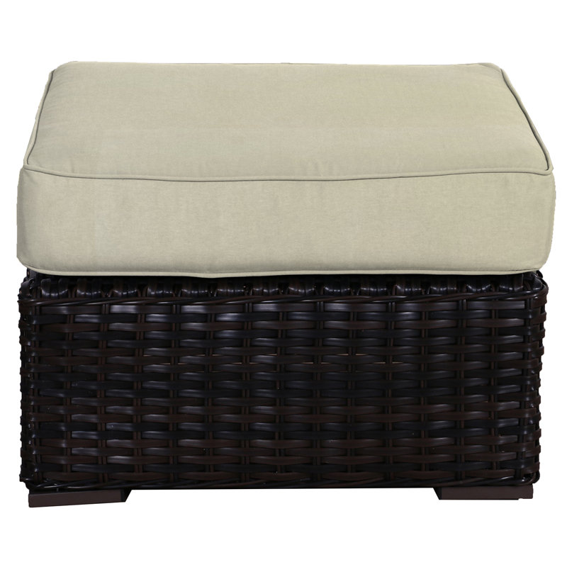 Repose-pieds d'extérieur avec coussin Sireci, Toile