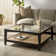 Manuia Square Glass And Linen Coffee Table