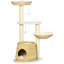 Arbre à chat Pawhut 47 po, centre d'activités pour chat, jouet d'escalade avec peluches de quenouilles, lit, condo, poteau à griffes en sisal et ballon suspendu, naturel