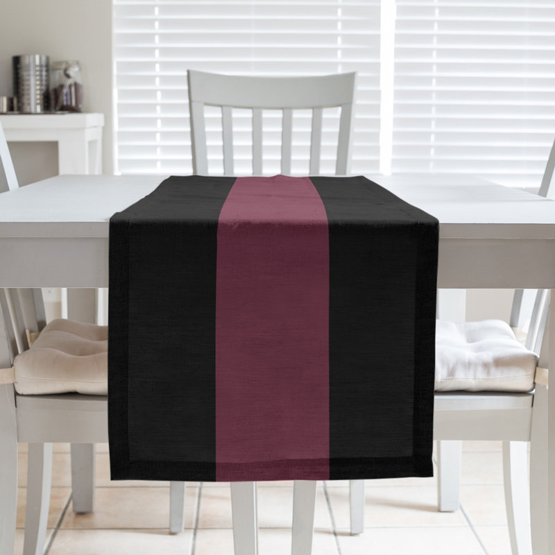 Cleveland Basketball Table Runner, Poly Twill, Black/Wine/Black, 90" L x 16" W