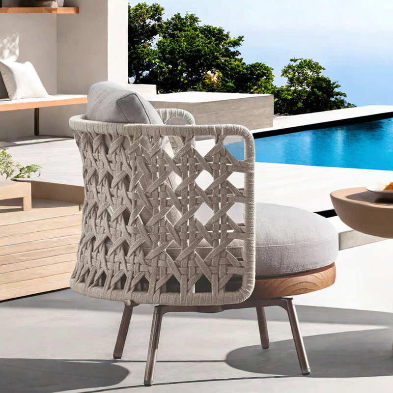 Chaise longue de patio en tissu imperméable Moryn