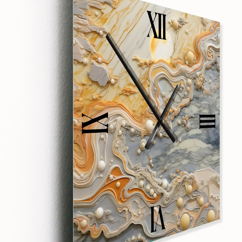 Horloge murale abstraite crème, Petit