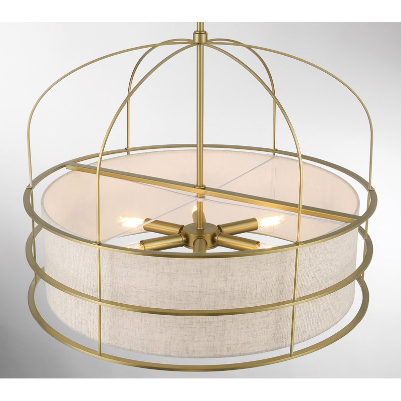 Gateway Park 1 - Light Drum Pendant, Soft Brass