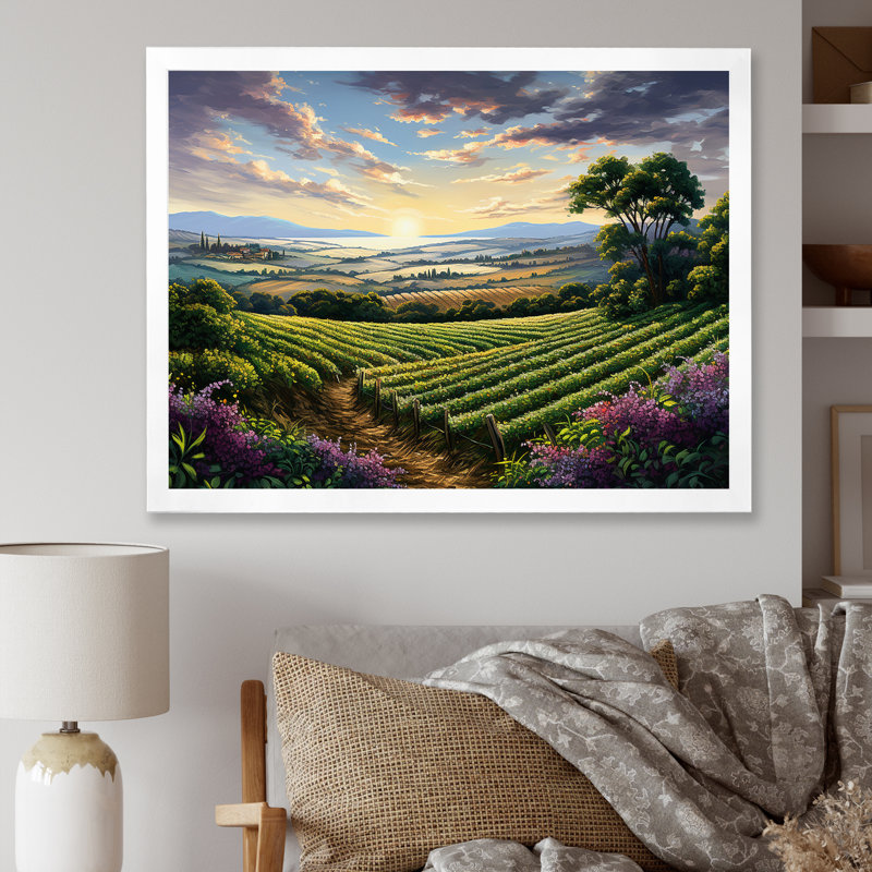 «Vineyard Charm», impression sur toile, Cadre photo argenté, H 24 po x l 32 po