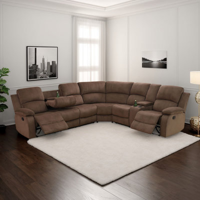 Karli 3-Piece Upholstered Living Room Reclining Sectional Sofa Set (Set of 3)
