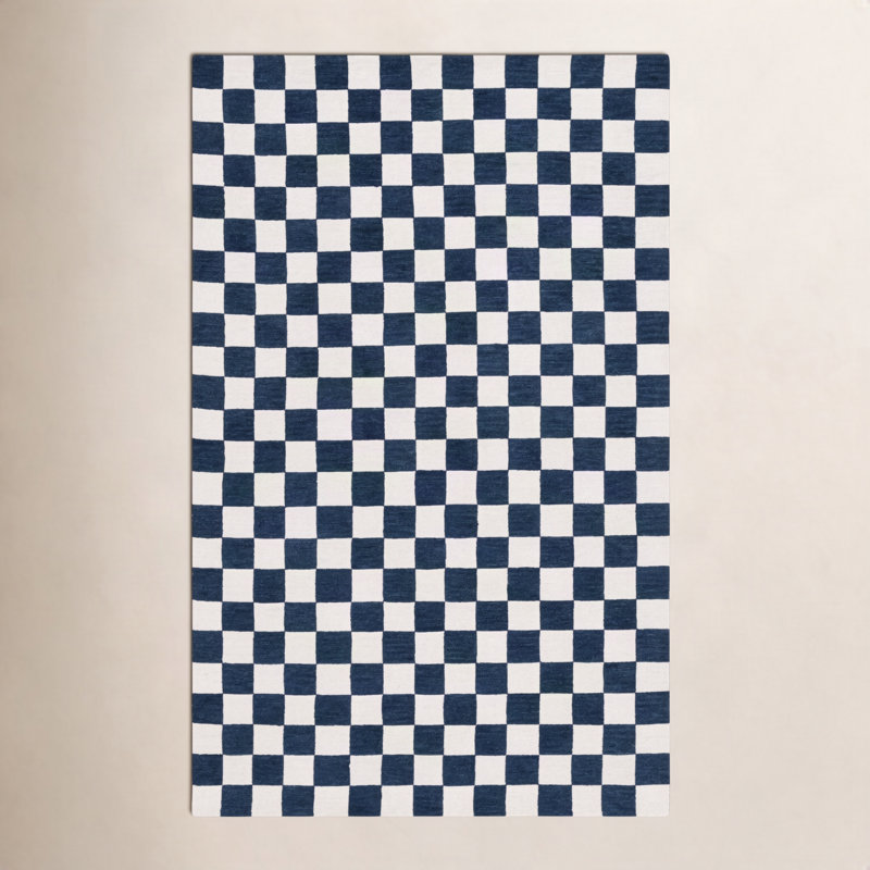 Tapis bleu marine / ivoire Freemont, Rectangle de 5 pi x 8 pi