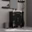 18 po Meuble-lavabo simple en chêne noir avec miroir 20 po