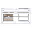 Lit mezzanine bas simple Maja avec tiroirs de rangement, tablettes et tableau noir pour enfants-840025325