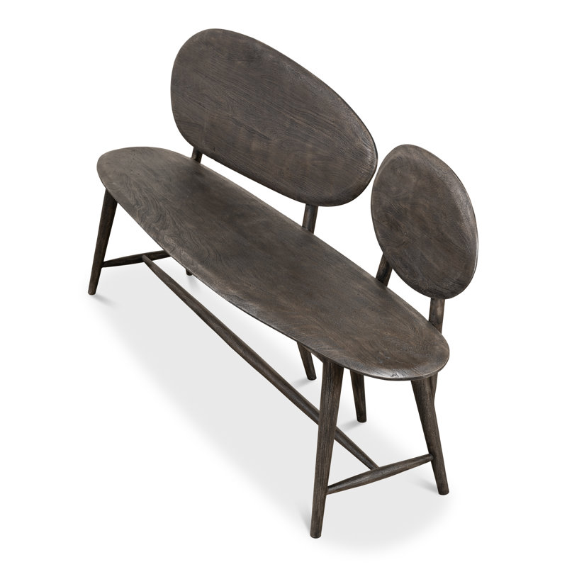 Melva Solid Wood Dining Bench, Gray