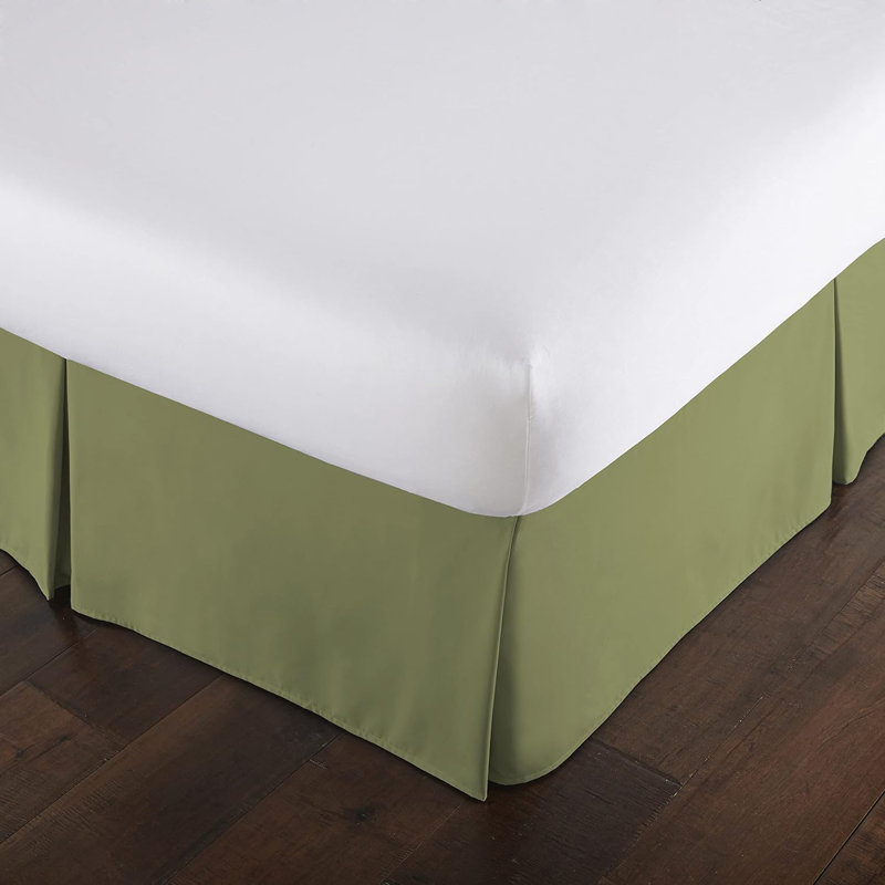 Jupe de lit plissée en microfibre brossée double 15 pouces Southshore Fine Linens Vilano, Grand, Vert sauge