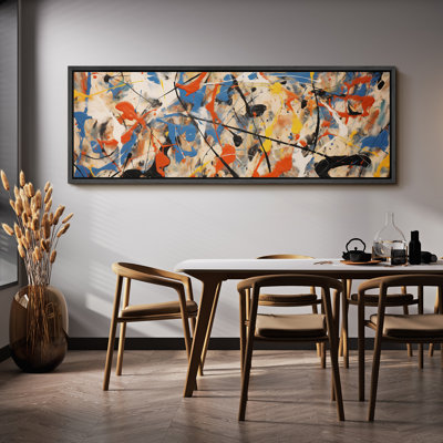 Abstract Colorful Strokes " Dynamic Splashes Of Color Vintage Inspired Stripes Antique Retro Multicolor Extra Large Wall Decor "