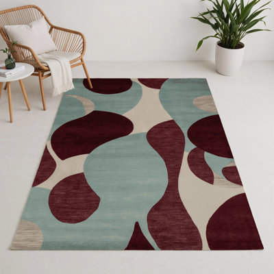 Watercolor Red Indoor and Outdoor Area Rug