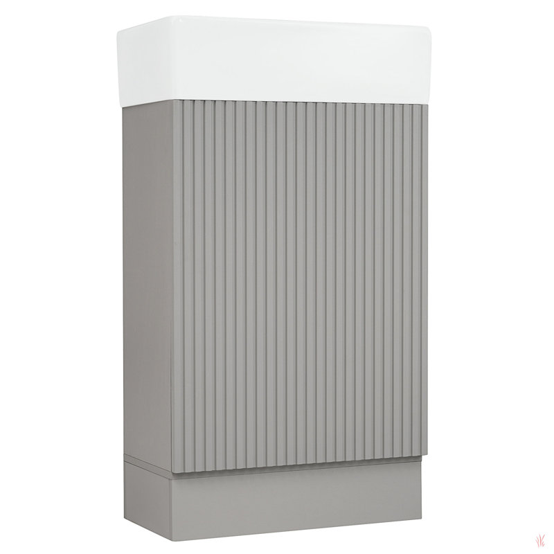 Meuble-lavabo 18,6 po avec lavabo, meuble-lavabo avec tablette à deux niveaux, orienté vers la gauche ou vers la droite, Gris