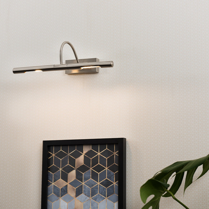 Capri 2 -Light Hardwired Wall Mounted Picture Light, Brushed Chrome
