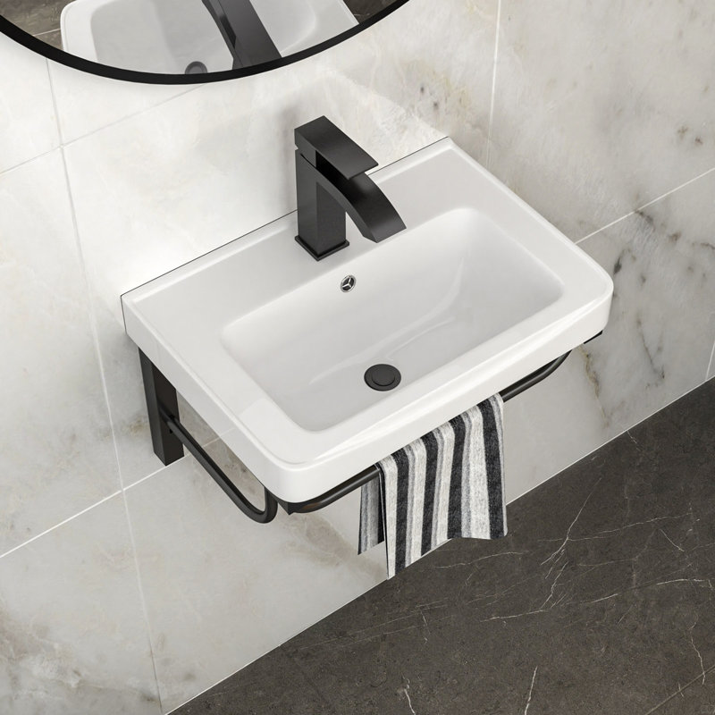 19.88"X14.25" Wall-Mounted Rectangular Ceramic Bathroom Sink