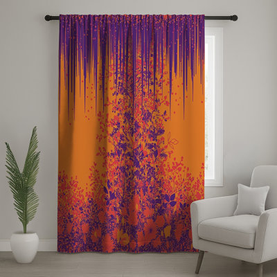 Rideaux floraux, voilages et voilages à motif floral - 1 panneau
