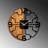 Elegant Wooden Wall Clock, 22.0 in Diameter, Walnut & Black | 100% Real Wood with Metal Accents, 1.2 in Thickness | Silent Mechanism, Perfect for Living Room, Office Decor | Unique Color Variations Add Charm