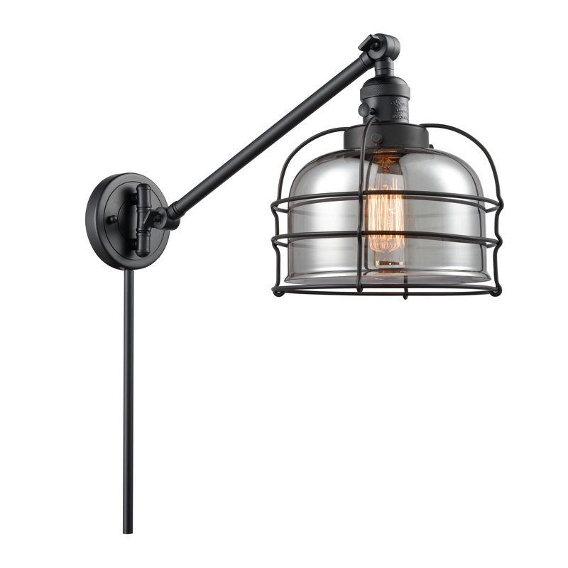 Bader Swing Arm Sconce, Plated Smoke