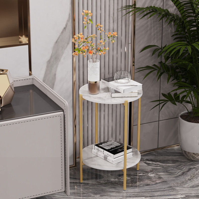 Alber End Table, Gold