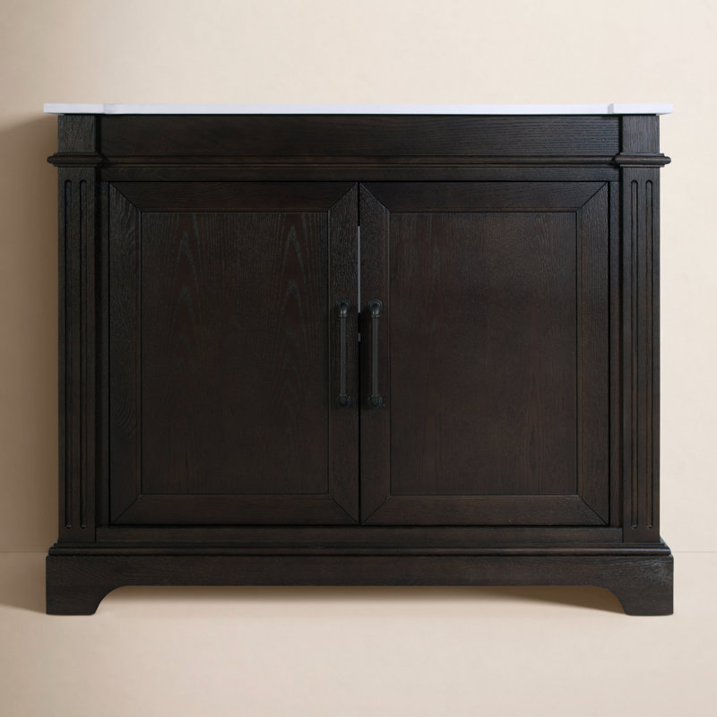 Maurice 42 in. W Wood & Quartz Single Bathroom Vanity, Chocolate Brown