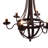 25" Antique Black 6-Light Metal Chandelier, Farmhouse Pendant
