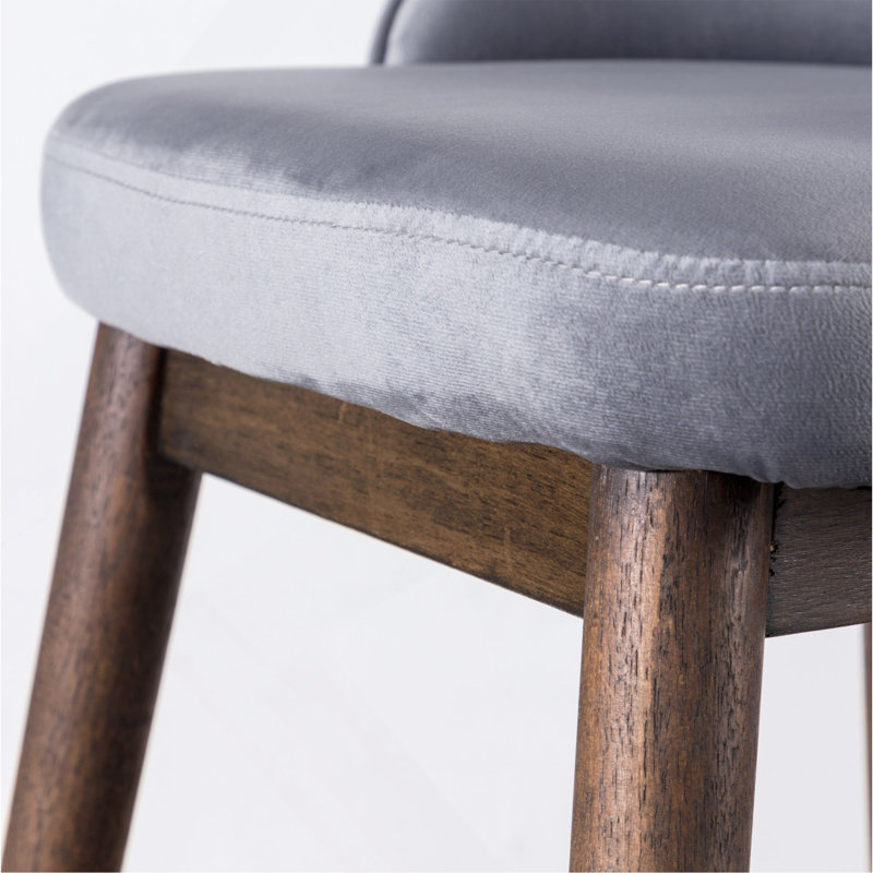 Ensemble de 2 tabourets à oreilles à hauteur de comptoir rembourrés en tissu, Gris