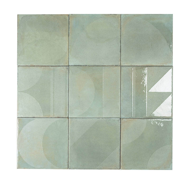 Carreau de mur et de sol en porcelaine de couleur vert sauge cadré 8x8 Cadence (paquet de 12,49 pieds carrés / caisse) - paquet de 29