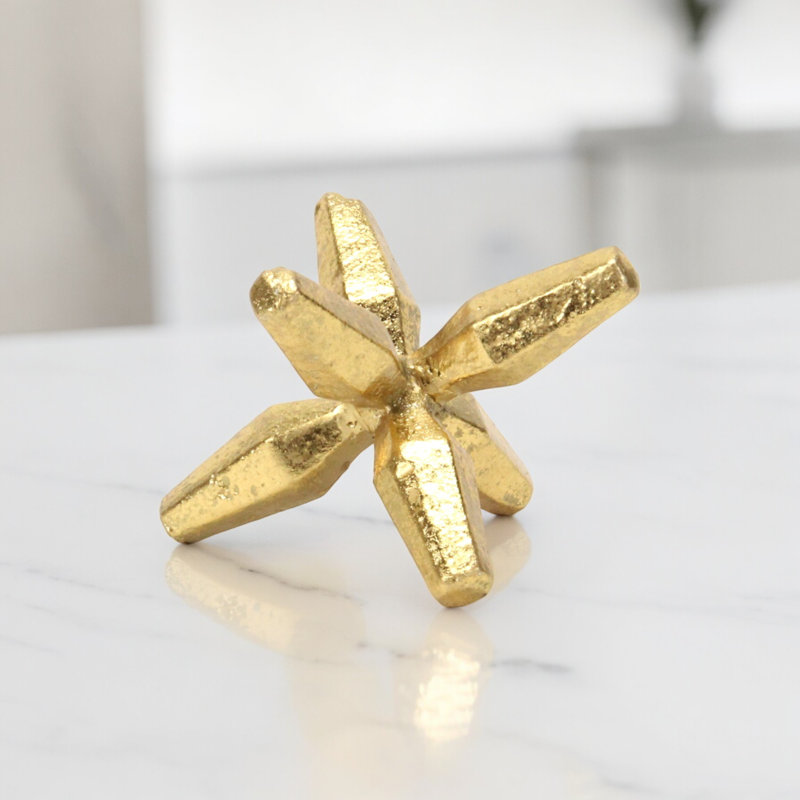 Calix Geometric Cast Iron Jack, Gold