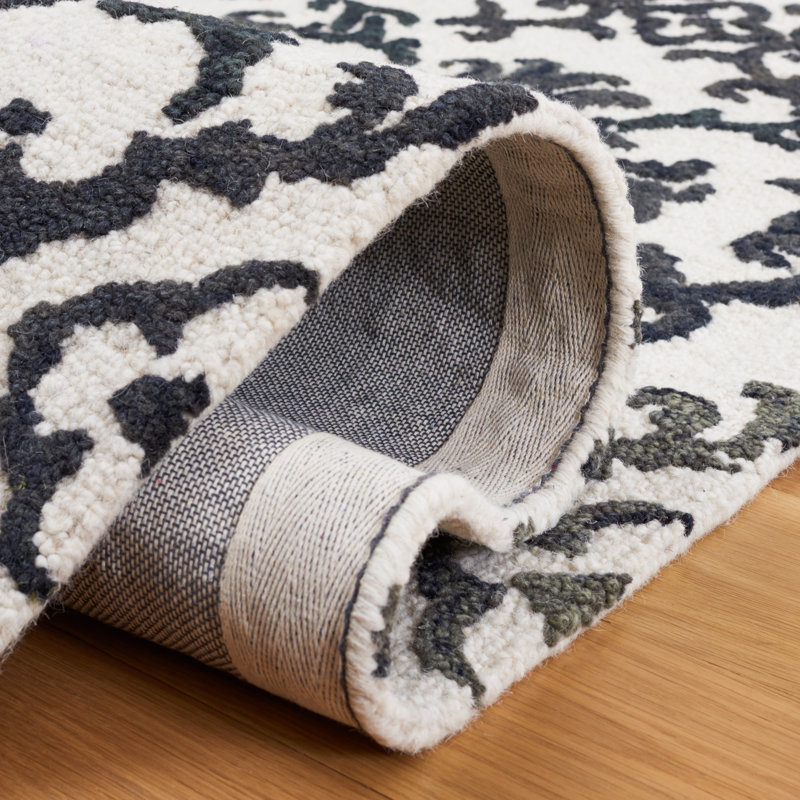 Abdallah Hand Tufted Wool Damask Rug, Runner 2'3" x 8'