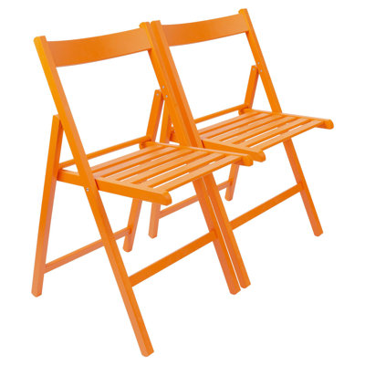 Harbour Housewares - Beech Wood Folding Chairs - Set of 2