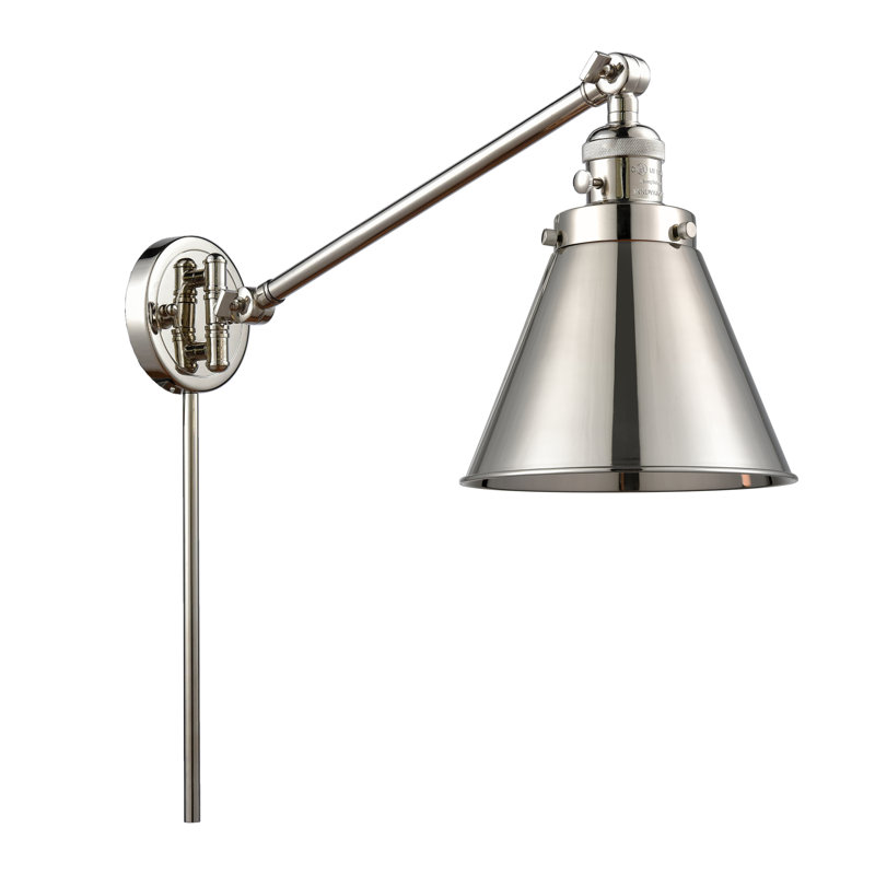Lampe pivotante à 1 lumière à intensité variable Donovan, Incandescente (non incluse), Nickel poli