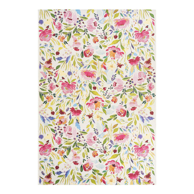 Tapis d'intérieur / extérieur Fogger Beachcrest Home Buttercup, Rectangle 6 pi 1 po x 9 pi