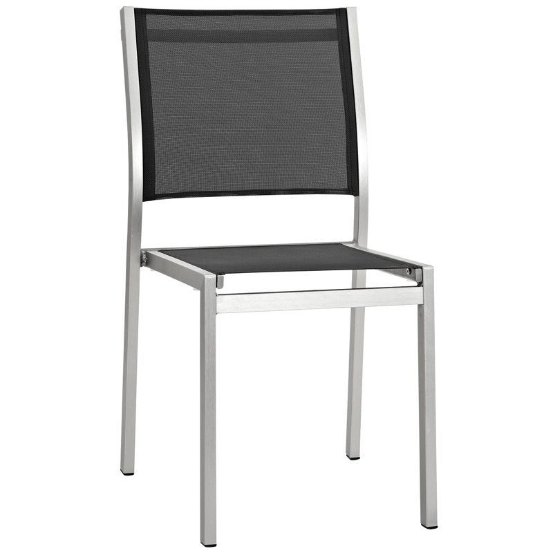 Chaise de patio d'extérieur en aluminium Shore, Noir