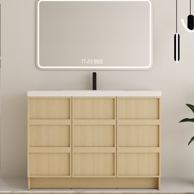Beckley 48'' Free-standing Single Bathroom Vanity Set with Resin Vanity Top