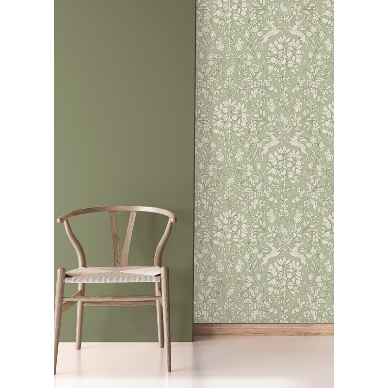 Rouleau de papier peint Avasophia Quincie Marron L 33 pi x l 20,5 po, Sauge