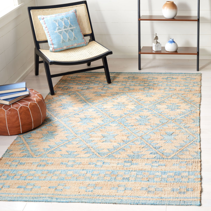 Kayleigh-Marie Kilim Flat Weave Jute Southwestern Rug, Rectangle 8' x 10'