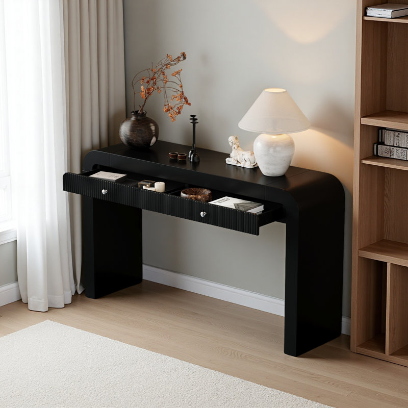 Console rustique avec façade de tiroir cannelée