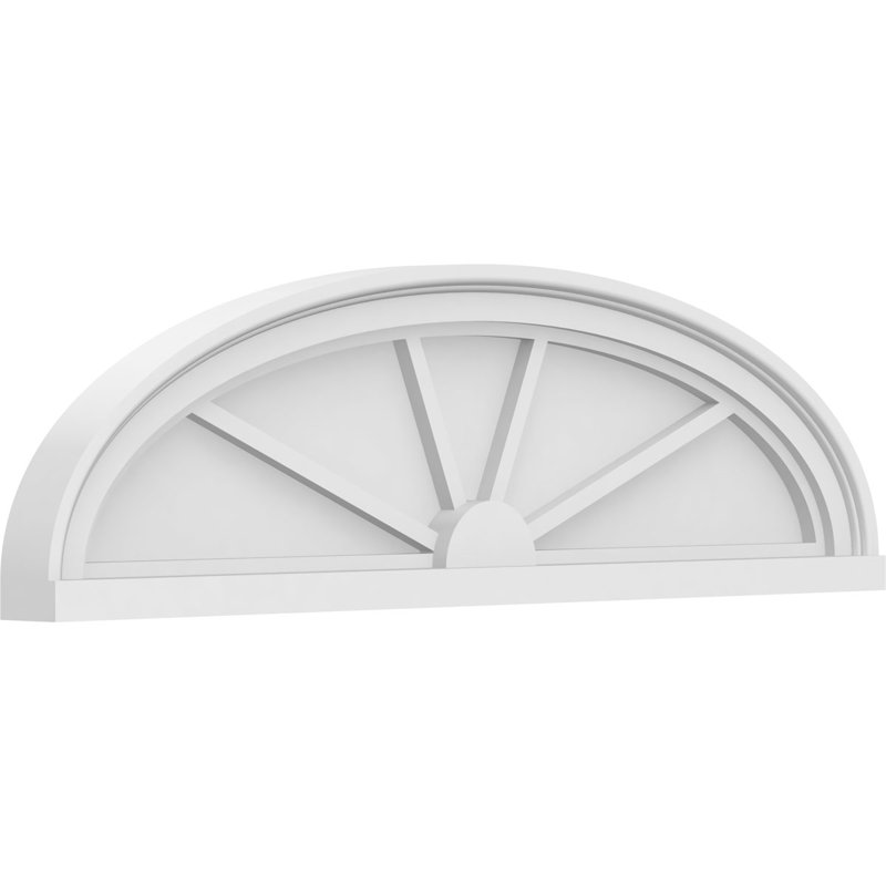 Fronton elliptique en PVC de qualité architecturale à 4 rayons, H 9 po x l 32 po x P 2 po