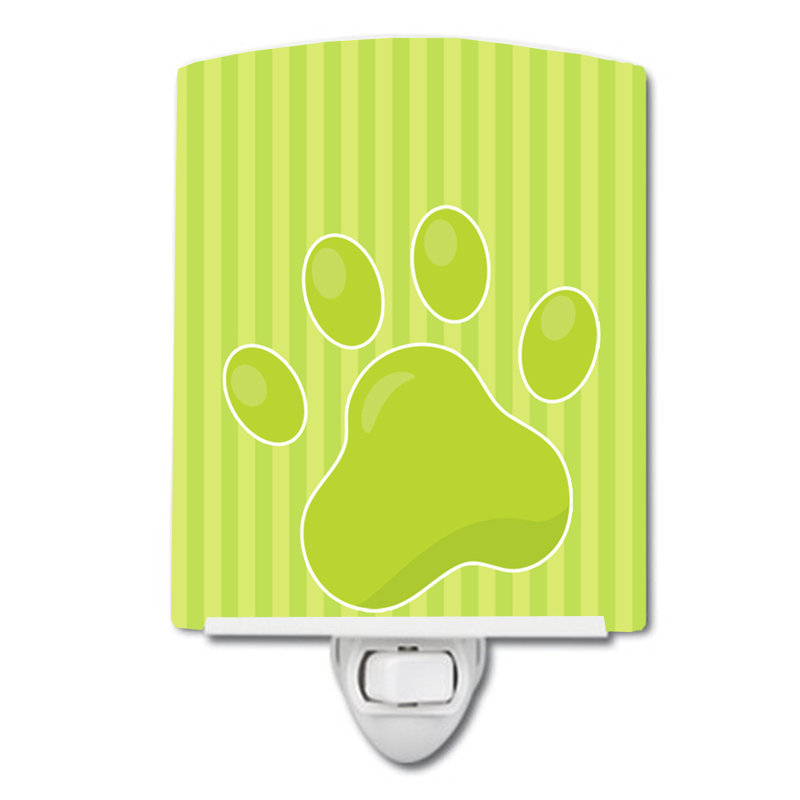 Puppy Pawprint Stripes Ceramic Night Light