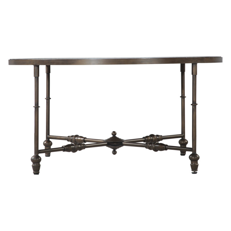Ozark 40" Coffee Table with Floral Horn Inlay and Iron
